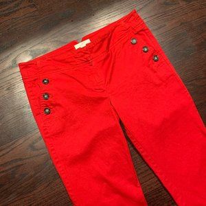 LOFT red "sailor" style pants